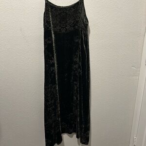 Anthropologie Forest Maxi Slip Velvet Dress